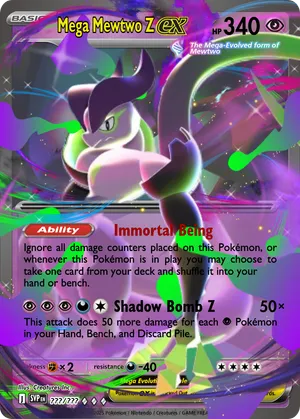 mega mewtwo z pokemon card ULTRA RARE Mega M Mewtwo EX 64/162 XY Breakthrough Pokemon TCG Holo Foil - LP