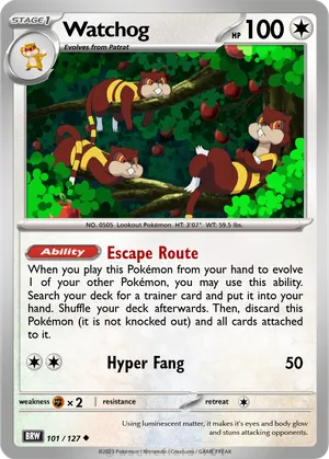 watchog pokemon card Chaos Rising 097 Illustration Rare Team Collectors This attack does 60 damage for each heads Watchog - wyattsopher99