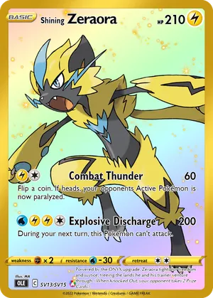 shiny zeraora pokemon card POKMON CARD GAME s12a 219/172 SAR
