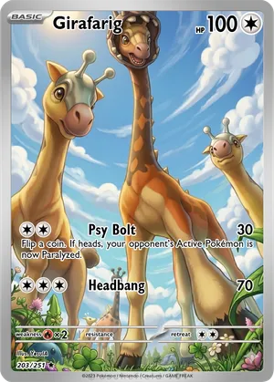pokemon card girafarig Pokemon Phantom Forces Uncommon Girafarig #82
